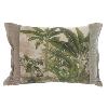 Coussin en lin imprimé et velours COCHIN beige  40x55 cm  