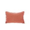 Coussin Etamine en lin lavé 30x45 cm Terracotta