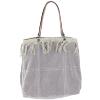 Sac cabas medium BOHO en velours de coton et gros lin - Lilas