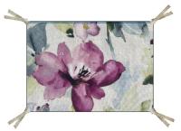 Coussin en velours imprimé FLORA 25x35 cm ECRU N°2