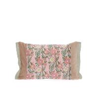 Coussin en velours et coton imprimé PENSEE 30x45 cm POUDRE