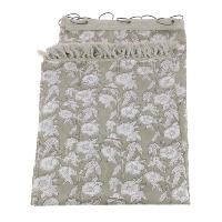 Voilage en coton imprimé PENSEE Eté 140x280 cm GRIS