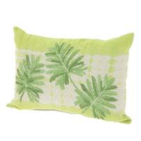 Coussin Brodé en lin Tropical Céleri