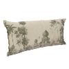 Coussin panoramique lin et velours BADALPUR beige - 50x100 cm  