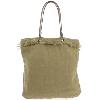 Sac Cabas Médium en lin lavé bambou - Anses en cuir