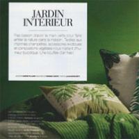 Coussin Brodé en lin Tropical Olive