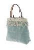 Sac cabas medium BOHO en velours de coton et gros lin - Céladon