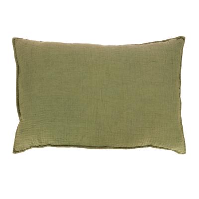 Grand Coussin Etamine en lin lavé 50x75 cm Kaki