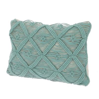 Coussin Macramé Céladon