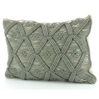 Coussin Macramé Gris