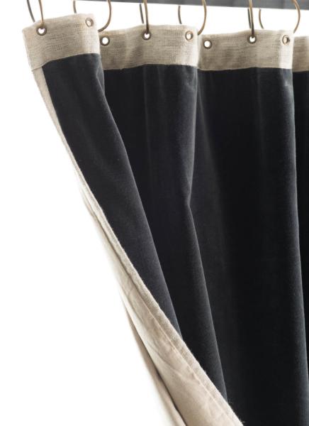 Rideau occultant Médicis en velours de coton gris anthracite, prêt à ... Rideau occultant Médicis en velours de coton gris anthracite, prêt à ...