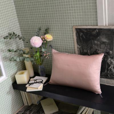 Coussin SOIE, dos en coton imprimé - Blush