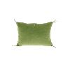 Coussin en lin imprimé et velours avocat COCHIN Bird- 25X35 cm  