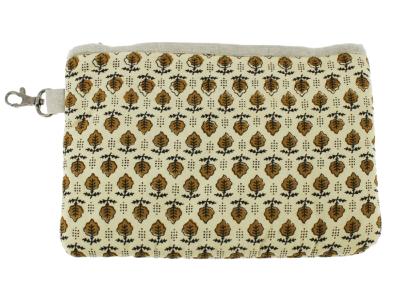 Trousse plate large Indienne Ocre Semis