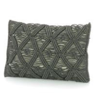 Coussin Macramé Encre