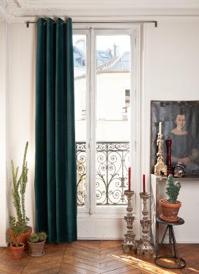 Lyric rideaux doublés en velours Bleu Orage