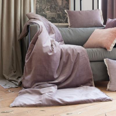 Bout de lit Médicis en velours de coton déhoussable - Mauve
