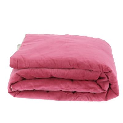 Bout de lit Médicis en velours de coton déhoussable - Rose