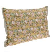 Grand coussin en coton imprimé PENSEE Eté 50x75 cm OCRE