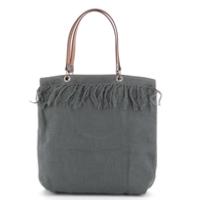 Sac Cabas Médium en lin lavé encre - Anses en cuir