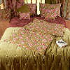 Bout de lit en coton imprimé BLOOM 90x200 cm OLIVE