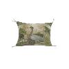 Coussin en lin imprimé et velours avocat COCHIN Bird- 25X35 cm  