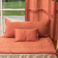 Coussin Etamine en lin lavé 30x45 cm Terracotta