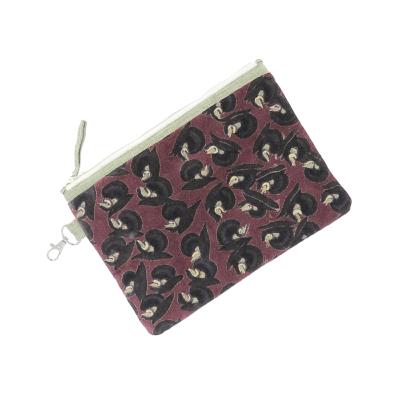 Trousse plate ART DECO Velours BORDEAUX