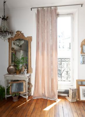 Rideau Fortuna en velours de soie - Beige