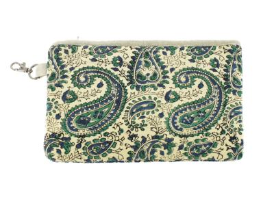 Trousse plate large Indienne Indigo Cashemire
