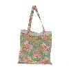 Tote bag en coton imprimé BLOOM 38x40 cm CELADON