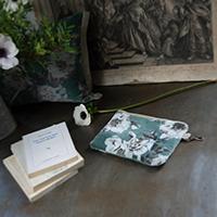 Trousse Plate Large en velours ANEMONE Celadon