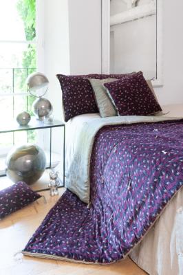 Plaid en velours de coton matelassé ART DECO Bordeaux