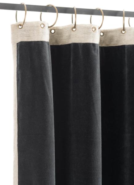 Rideau occultant Médicis en velours de coton gris anthracite, prêt à ... Rideau occultant Médicis en velours de coton gris anthracite, prêt à ...