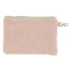 Trousse Plate Large en velours ANEMONE Rose Blush