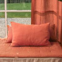 Grand Coussin Etamine en lin lavé 50x75 cm Terracotta