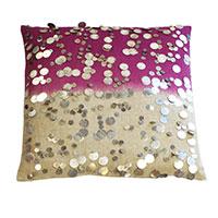 Coussin Gipsy Framboise brodé de sequins