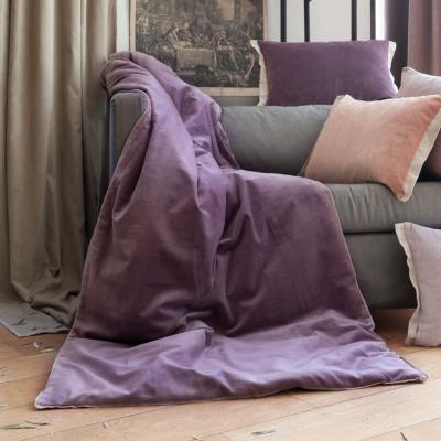 Bout de lit Médicis en velours de coton déhoussable - Violette
