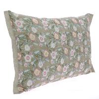 Grand coussin en coton imprimé PENSEE Eté 50x75 cm GRIS