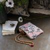 Trousse Plate Large en velours ANEMONE Rose Blush