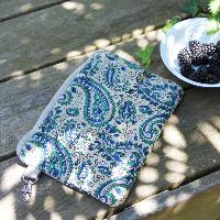 Trousse plate Indienne Indigo Cashemire