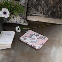 Trousse Plate Large en velours ANEMONE Rose Blush