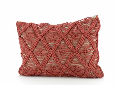 Coussin Macramé Terracotta