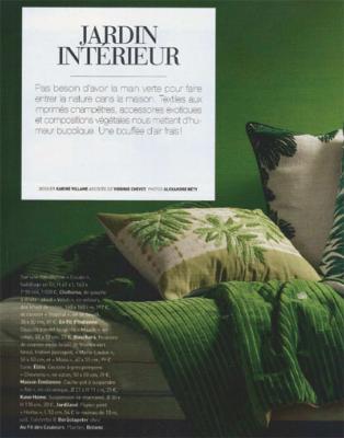 Coussin Brodé en lin Tropical Olive
