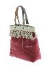 Sac cabas medium BOHO en velours de coton et gros lin - Framboise