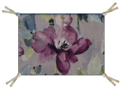 Coussin en velours imprimé FLORA 25x35 cm POUDRE N°2