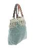 Sac cabas medium BOHO en velours de coton et gros lin - Céladon