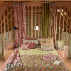 Bout de lit en coton imprimé BLOOM 90x200 cm OLIVE