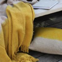 Plaid en Kadhi de coton Tie & Dye Jaune Curry