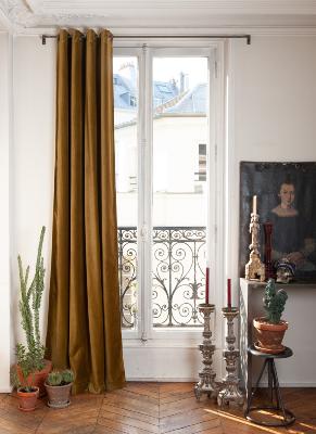 Lyric rideaux doublés en velours 140x280 cm Vert Olive